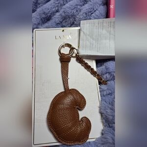 Croissant bag charm